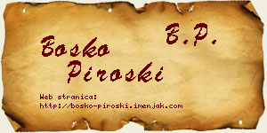 Boško Piroški vizit kartica